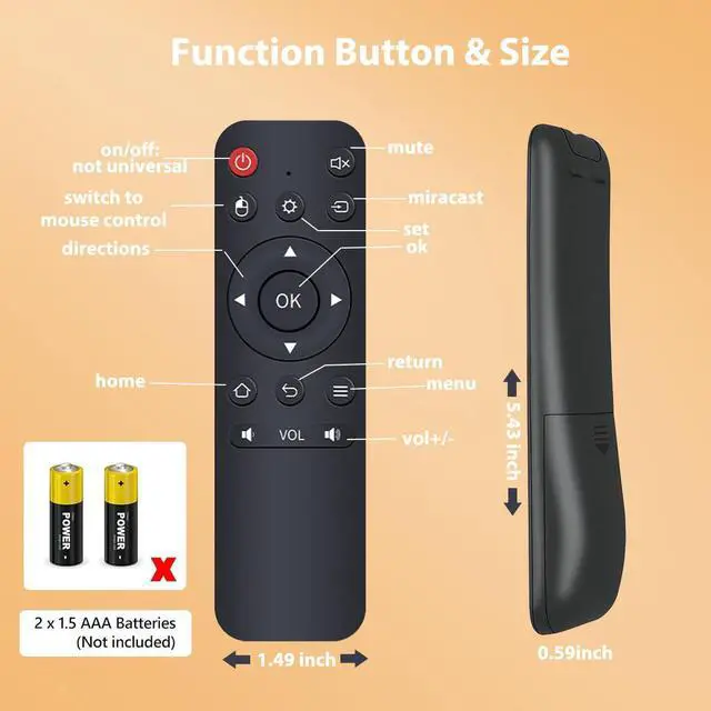 Alt view image 5 of 6 - Universal USB Remote Control, Plug & Play Media Remote for PC, Laptop, Smart TV, Windows, Mac, HTPC, PowerPoint Presentation, Music & Video Playback