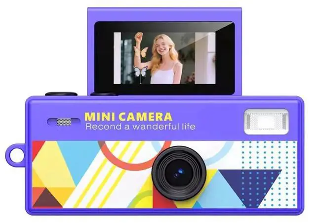 Main image of Mini Keychain Digital Camera with Flip Display and Built-in Flash (Charcoal)