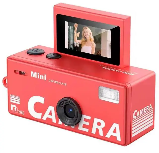 Main image of Mini Keychain Digital Camera with Flip Display and Built-in Flash (Red)
