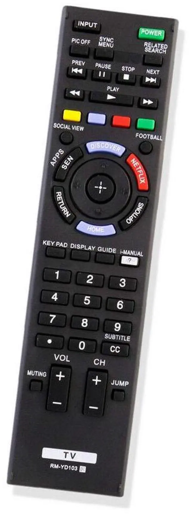 Main image of RM-YD103 Replace Remote for Sony Bravia TV KDL-60W630B KDL-60W630B2 XBR-55X800B