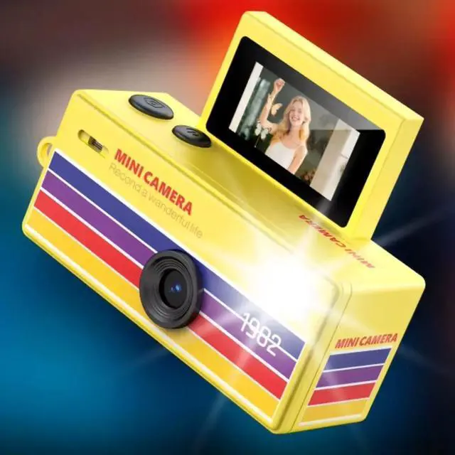 Alt view image 2 of 7 - Mini Keychain Digital Camera with Flip Display and Built-in Flash (Yellow)