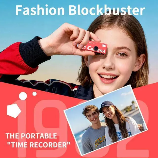 Alt view image 2 of 7 - Mini Keychain Digital Camera with Flip Display and Built-in Flash (Pink)