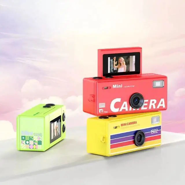 Alt view image 4 of 7 - Mini Keychain Digital Camera with Flip Display and Built-in Flash (Pink)