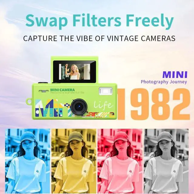Alt view image 5 of 7 - Mini Keychain Digital Camera with Flip Display and Built-in Flash (Orange)