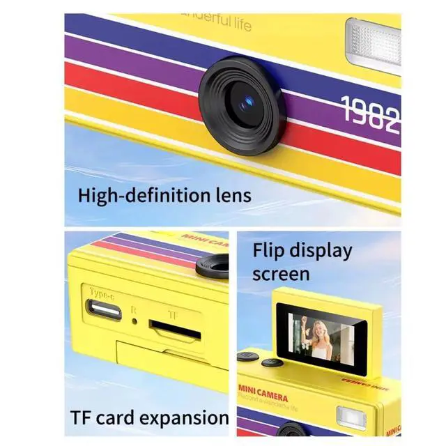 Alt view image 6 of 7 - Mini Keychain Digital Camera with Flip Display and Built-in Flash (Pink)