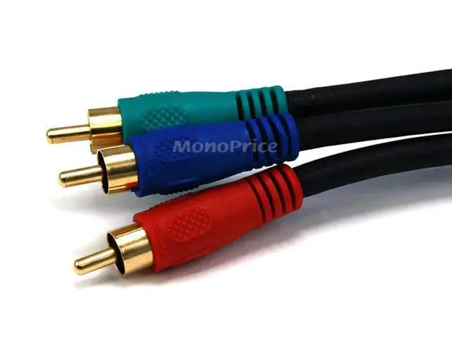 Alt view image 2 of 2 - 12ft 22AWG 3-RCA Component Video Coaxial Cable (RG-59/U) - Black