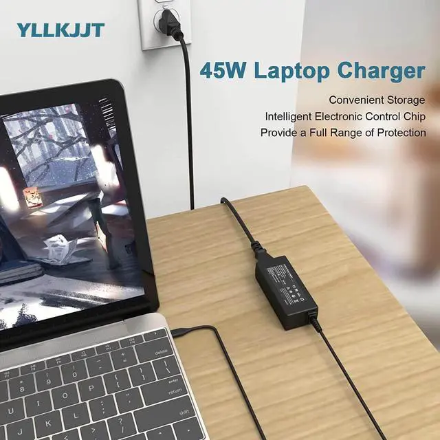Alt view image 2 of 7 - USB C Chrome Laptop Charger 45W fits for Lenovo Chromebook Flex 5 Flex 3 | Power Cord for Lenovo Chromebook C330 100e 300e 500e C340-11 C340 S340, Thinkpad L13 Yoga Series Type C AC Adapter