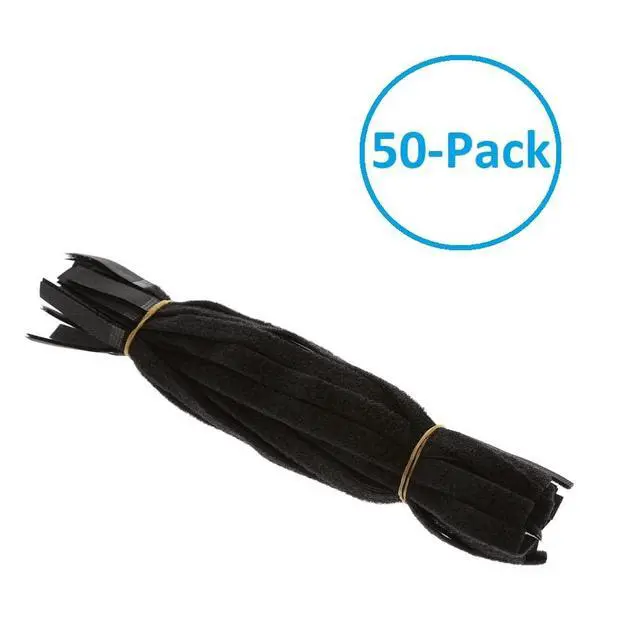 Alt view image 2 of 4 - 12 Inch (50-pack) Hook and Loop Self Gripping Fastening Cable Ties 1/2" Width - Multipurpose Microfiber Cloth Cable Organizer Self Adesive Pre-Cut Straps