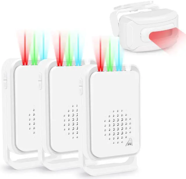 Main image of Outdoor Driveway Alarm with Multiple Receiver, Driveway Alarm Wireless Outside, Long Range IP64 Waterproof Weatherproof for Business Entry Protect Indoor Outdoor Property (3Alarm 1Sensor)