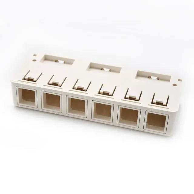 Alt view image 5 of 7 - Keystone Jack Surface Mount Box White, Biscuit for RJ45, RJ11, RJ12 Keystone Jacks, UL Listed, RoHs Compliant (10-Pack, 6-Port)