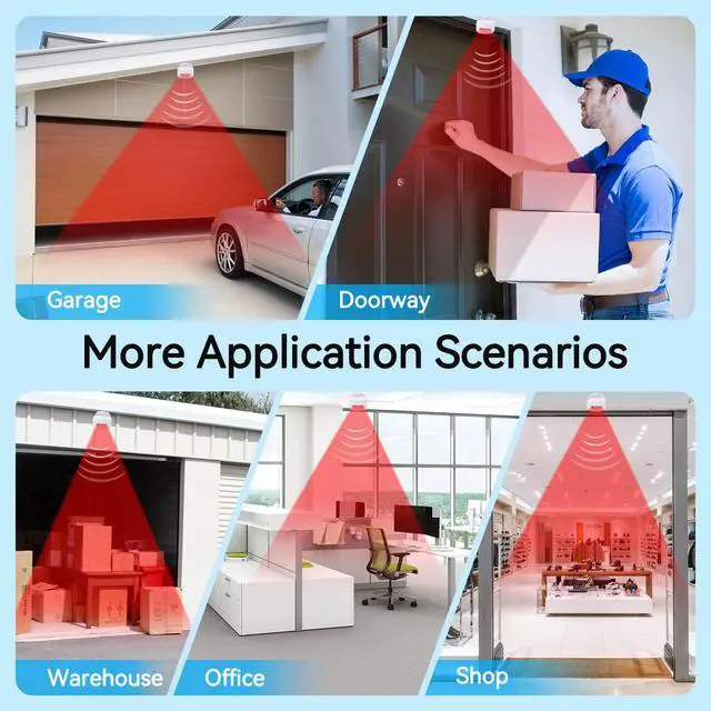 Alt view image 6 of 6 - Outdoor Driveway Alarm with Multiple Receiver, Driveway Alarm Wireless Outside, Long Range IP64 Waterproof Weatherproof for Business Entry Protect Indoor Outdoor Property (Only 1Alarm)