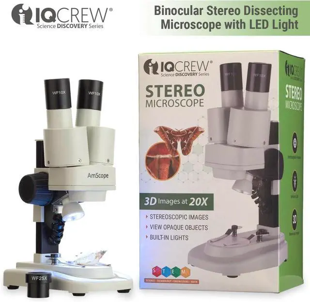 Alt view image 3 of 7 - SE100-LED Portable Binocular Stereo Microscope, WF10x Eyepieces | LED Ring Light