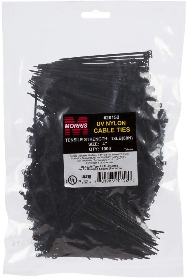 Alt view image 4 of 4 - Products Ultraviolet Black Nylon Cable Ties 6 Inch Length Heavy Duty, 40-Pound Tensile Strength Cable Organization Applications UV Safe, UL Approved Pack of 1000