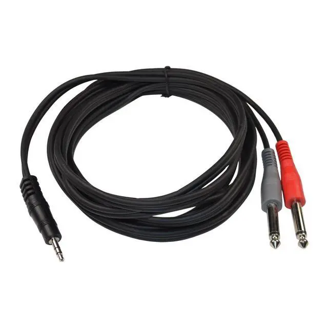 Alt view image 2 of 6 - 10 ft Balanced 1/8 Inch (3.5mm) TRS to Unbalanced Dual 1/4 Inch (6.35mm) TS Cable for Speakers, CD Players, MP3 Players, Walkmans and M-Audio Studiophile Series BX5a Speakers