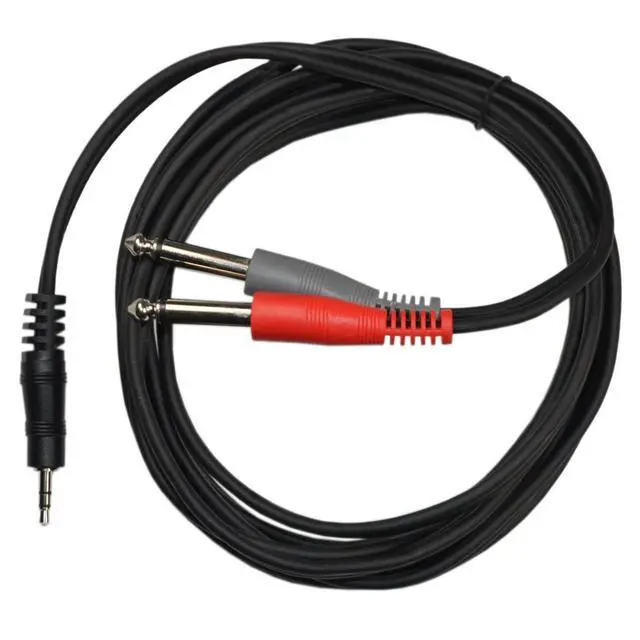Alt view image 3 of 6 - 10 ft Balanced 1/8 Inch (3.5mm) TRS to Unbalanced Dual 1/4 Inch (6.35mm) TS Cable for Speakers, CD Players, MP3 Players, Walkmans and M-Audio Studiophile Series BX5a Speakers