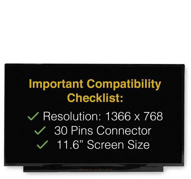 Alt view image 3 of 6 - Screen for Lenovo 100E CHROMEBOOK GEN 4 30 Pins HD 1366x768 Matte | Replacement, LCD LED Display, Tools Included