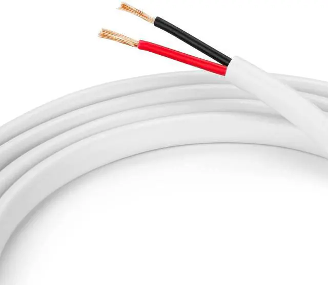 Alt view image 6 of 6 - 50FT 16AWG Speaker Wire Cable with 2 Conductor Speaker Cable (CCA) Copper Clad Aluminum CL2 Rated In-Wall Speaker Wire for Home Theater & Car Audio - 50 Feet, White