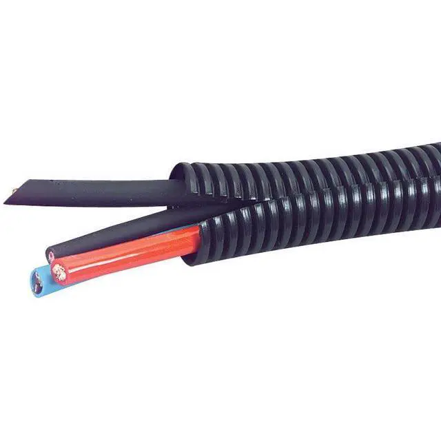Alt view image 2 of 7 - 100 Feet 1/8" 3mm Split Wire Loom Conduit Polyethylene Tubing Black Color Sleeve Tube