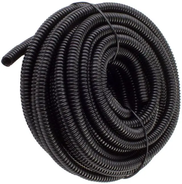 Main image of 100 Feet 1/8" 3mm Split Wire Loom Conduit Polyethylene Tubing Black Color Sleeve Tube
