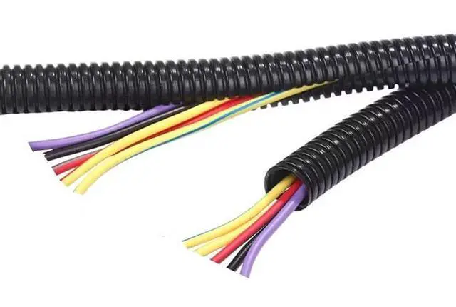 Alt view image 4 of 7 - 100 Feet 1/8" 3mm Split Wire Loom Conduit Polyethylene Tubing Black Color Sleeve Tube