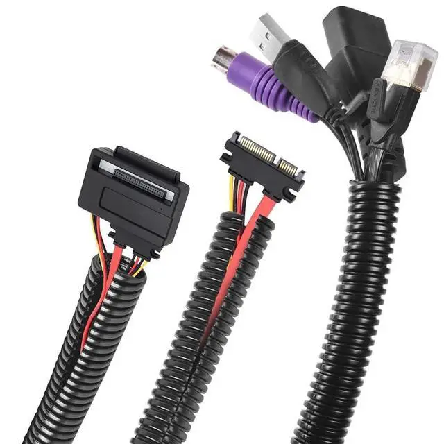 Alt view image 6 of 7 - 100 Feet 1/8" 3mm Split Wire Loom Conduit Polyethylene Tubing Black Color Sleeve Tube