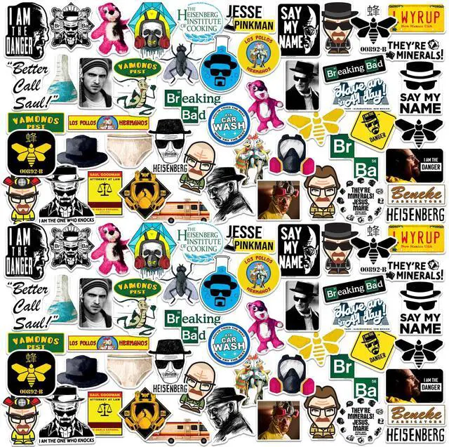 Main image of Breaking Bad Set 2 150 Vinyl Stickers Waterproof Die-Cut Decals Laptop Car