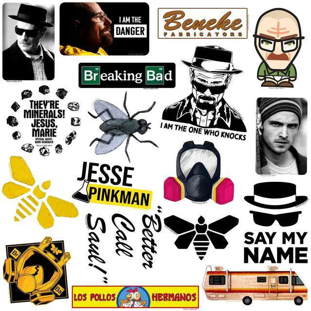Alt view image 4 of 6 - Breaking Bad Set 2 50 Vinyl Stickers Waterproof Die-Cut Decals Laptop Car