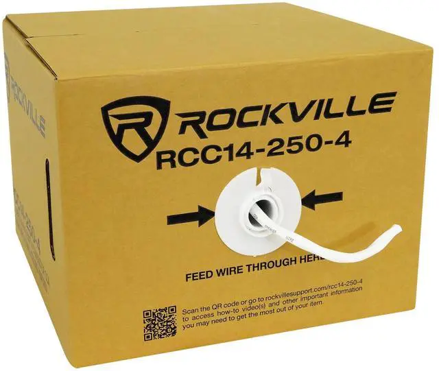 Main image of RCC14-250-4 CL2 14 AWG 250' 4 Conductor CCA Speaker Wire | 70V/100V/8 Ohm Compatible, 30% Copper/70% Aluminum, Color-Coded PVC Jacket, Home and Commercial Use