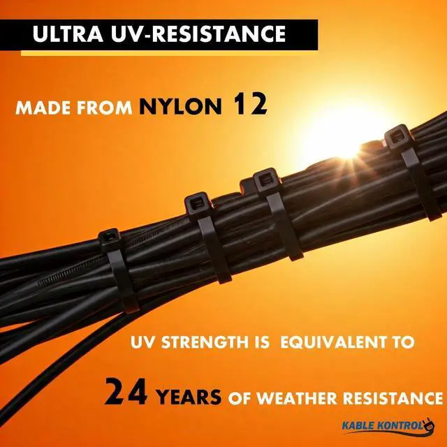 Alt view image 3 of 7 - Solar Cable Ties PA 12, 8 Inch 100 Pcs, 50 Lbs Test - Black | PA 12 Nylon UV & Chemical Resistant Solar Pannel Zip Ties for Indoor, Outdoor, and Industrial Use