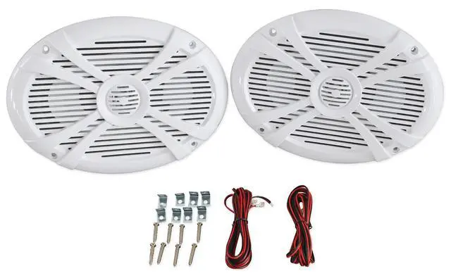 Alt view image 2 of 5 - RMSTS69W 6x9 2-Way Water-Resistant Marine Boat Speakers, 4-Pack | 1000W Peak/250W RMS, CEA Compliant, Swivel Tweeter, UV Treated, Stainless Steel Terminals, Includes Speaker Wire & Hardware