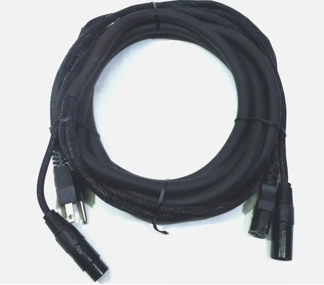 Main image of 15 Ft / 4.54M Siamese Cable AC Power & XLR Cable NEUTRIK for Power Speakers