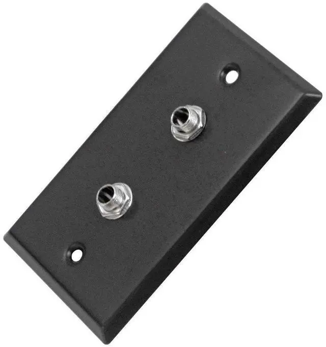 Main image of SA-PLATE26 Black Stainless Steel Wall Plate with Dual 1/4-Inch TS Mono Jacks