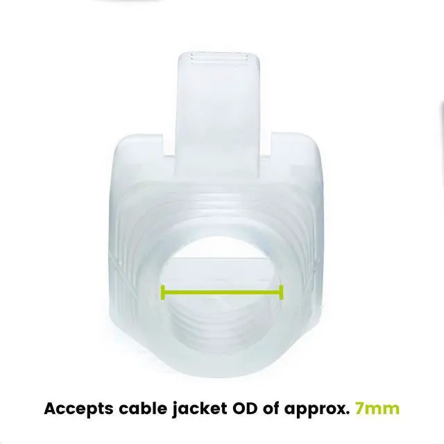 Alt view image 3 of 7 - trueCABLE RJ45 Strain Relief Boots, 7.0mm Slip-On PVC Plug Cover, Transparent, 100 Pieces