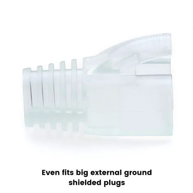 Alt view image 4 of 7 - trueCABLE RJ45 Strain Relief Boots, 7.0mm Slip-On PVC Plug Cover, Transparent, 100 Pieces