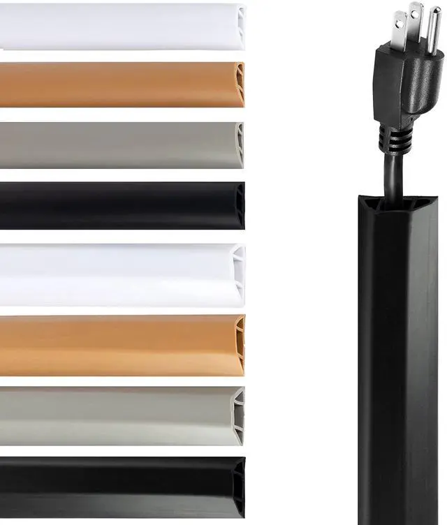 Main image of TV Cord Hider Cable Protector - Strong Self Adhesive Wall Cord Cover Cable Hider - Low Profile Cable Management Wall Cord Concealer Cable Raceway