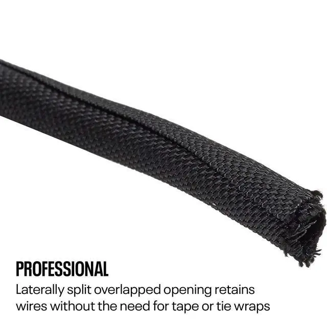 Alt view image 5 of 7 - Braided Cloth Split Wire Loom Wrap, 1/4 Inch, 30 Foot Wire Sleeve
