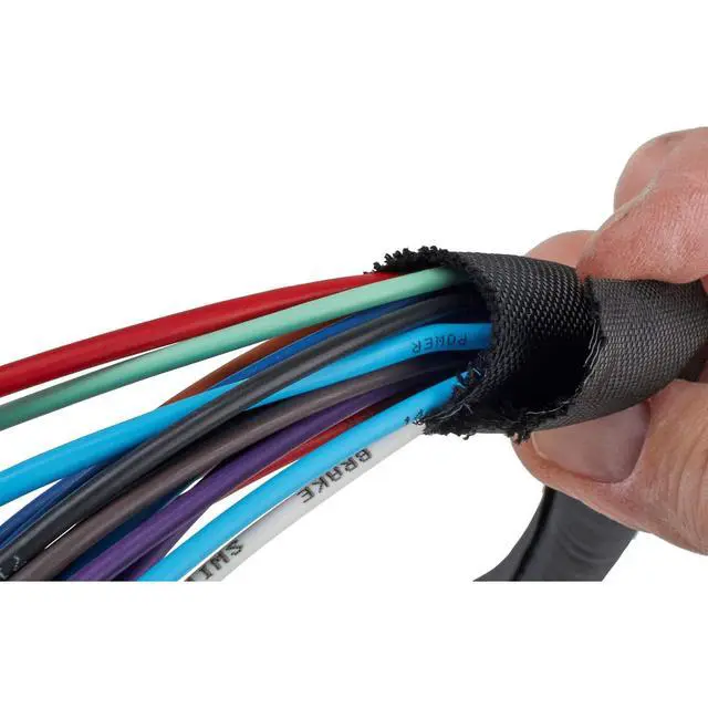Alt view image 7 of 7 - Braided Cloth Split Wire Loom Wrap, 1/4 Inch, 30 Foot Wire Sleeve