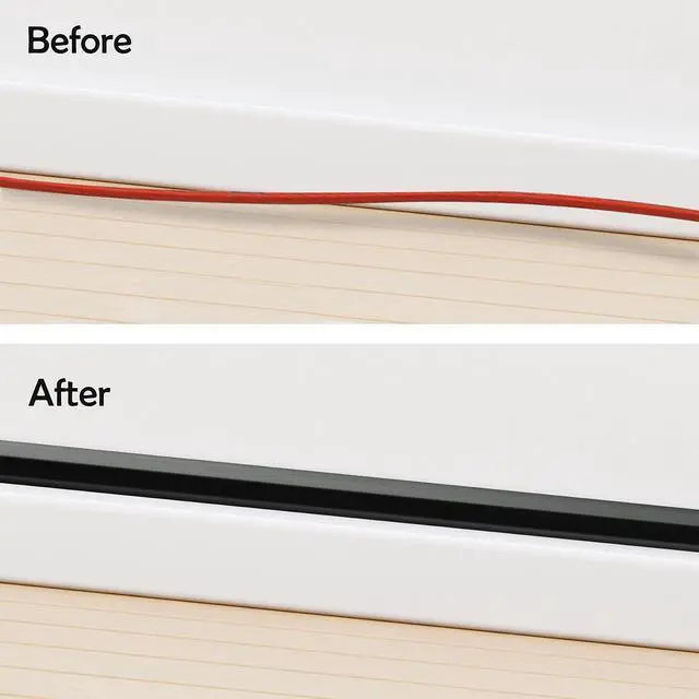 Alt view image 5 of 7 - TV Cord Hider Cable Protector - Strong Self Adhesive Wall Cord Cover Cable Hider - Low Profile Cable Management Wall Cord Concealer Cable Raceway
