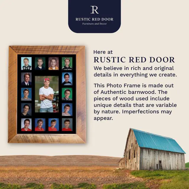 Alt view image 3 of 3 - School Years Reclaimed Wood Picture Frame with Mat - 11x14 Wooden Framed Photo Collage Mat Kindergarten to 12th Grade High School Graduation (13 Photos, K-12th, Black Mat)