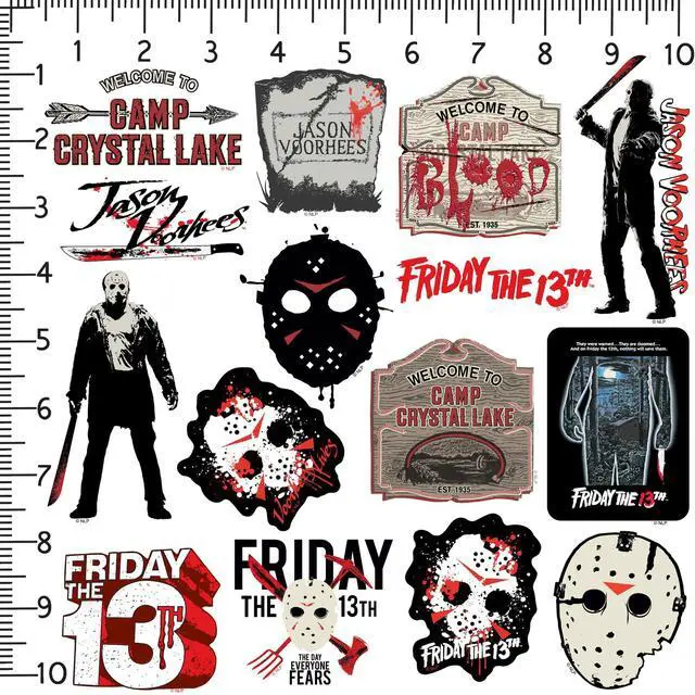 Alt view image 2 of 6 - Friday the 13th 200 Vinyl Stickers Waterproof Die-Cut Decals Laptop Car