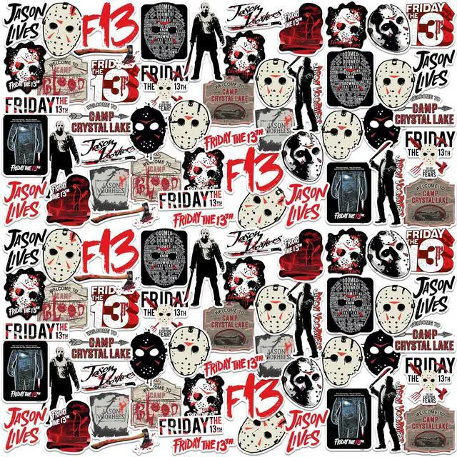 Main image of Friday the 13th 200 Vinyl Stickers Waterproof Die-Cut Decals Laptop Car