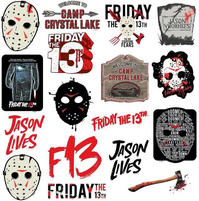 Alt view image 4 of 6 - Friday the 13th 200 Vinyl Stickers Waterproof Die-Cut Decals Laptop Car