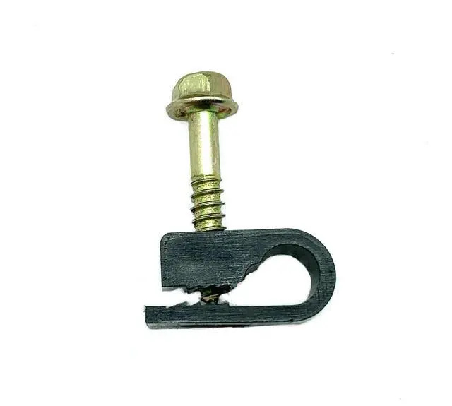 Alt view image 6 of 7 - 100 SINGLE BLACK FLEX CLIPS WITH 1" SCREW RG6 CABLE WIRE GC12BLK