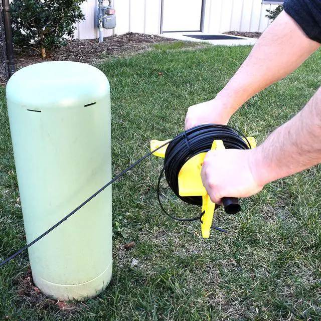 Alt view image 3 of 7 - Fiber Winder for Flat Drop Cable - Handheld, Ambidextrous Cable Coiler for Efficient Cable Management and Storage, High Visibility Yellow, Holds up to 200ft