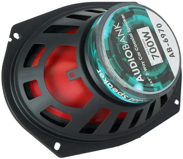 Alt view image 4 of 7 - 2 6x9 700 Watt 3-Way Red Car Audio Stereo Coaxial Speakers - AB6970