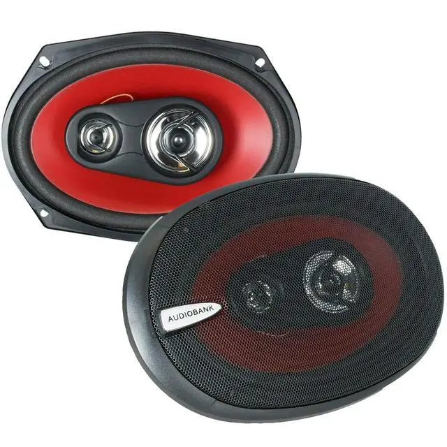 Alt view image 7 of 7 - 2 6x9 700 Watt 3-Way Red Car Audio Stereo Coaxial Speakers - AB6970