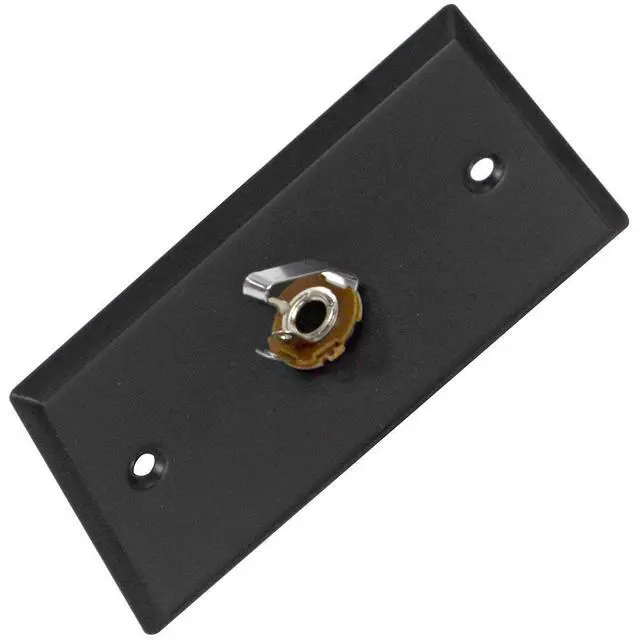 Alt view image 2 of 2 - SA-PLATE7 Black Stainless Steel Wall Plate with One 1/4-Inch TS Mono Jack