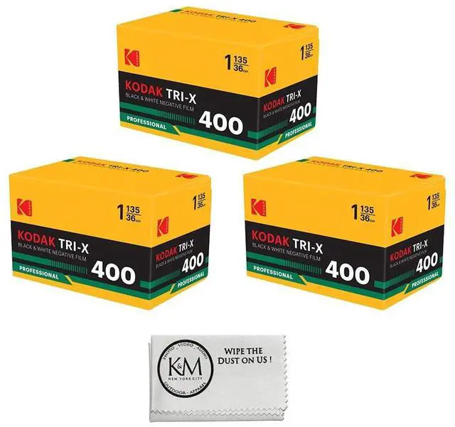 Main image of Tri-X 400 Black & White Negative Film | 35mm Roll Film | 36 Exposures Per Roll, Classic Grain Structure and Fine Grain| 3 Rolls with Microfiber Cloth