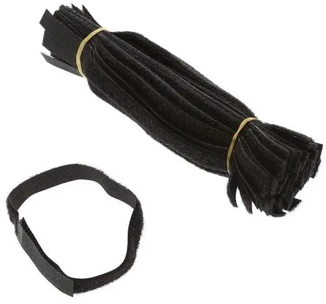 Main image of 9 Inch (50-pack) Hook and Loop Self Gripping Fastening Cable Ties 1/2" Width - Multipurpose Microfiber Cloth Cable Organizer Self Adesive Pre-Cut Straps