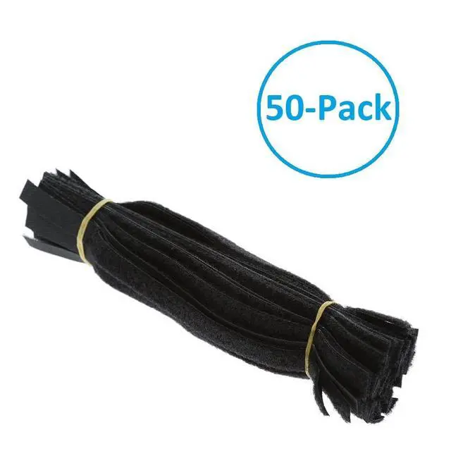 Alt view image 2 of 3 - 9 Inch (50-pack) Hook and Loop Self Gripping Fastening Cable Ties 1/2" Width - Multipurpose Microfiber Cloth Cable Organizer Self Adesive Pre-Cut Straps